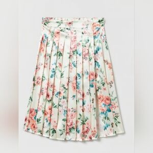 Zara Girls Floral White Plaid Skirt